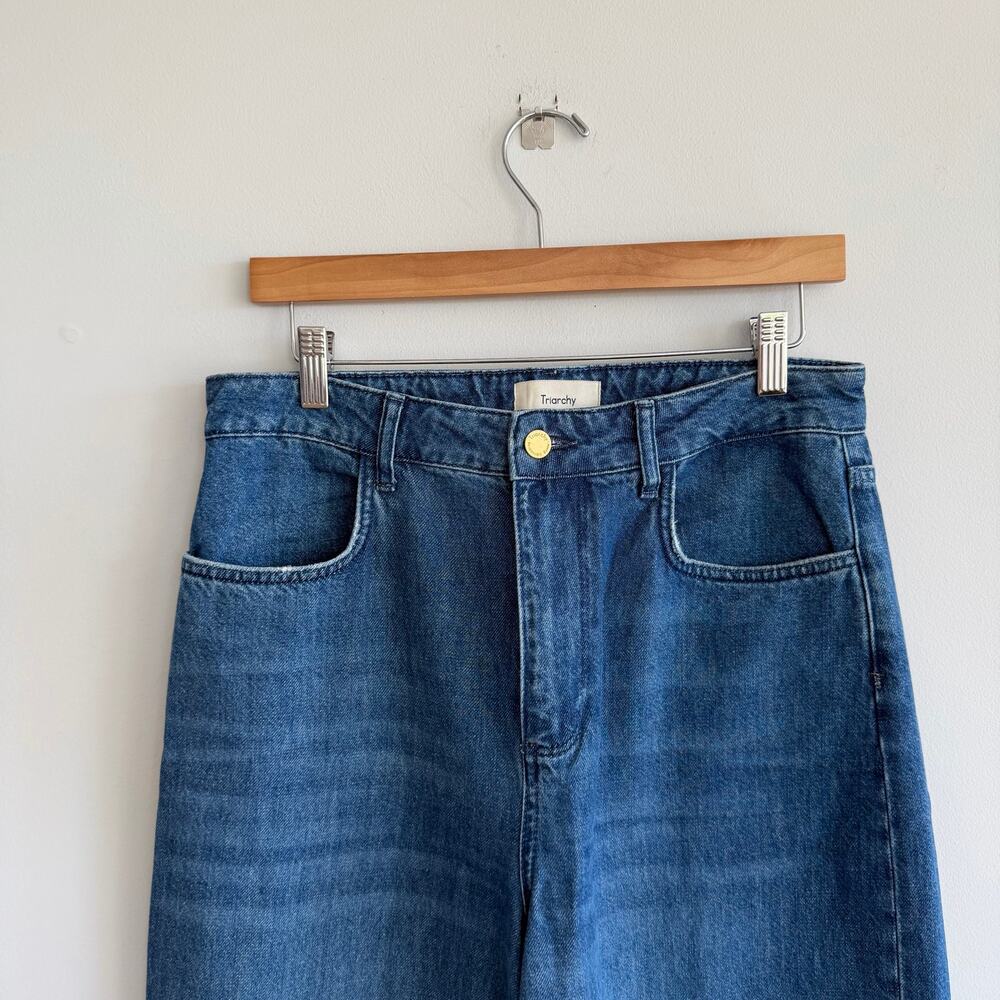 Triarchy Organic Cotton Denim Ms Fonda High Rise Wide Leg Jeans Blue 29 - Picture 4 of 13